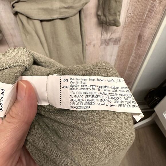 SOLD❌Zara Linen blend khaki midi dress - Picture 15 of 15